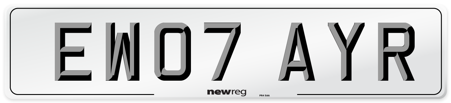 EW07 AYR Number Plate from New Reg
